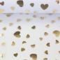 Preview: Softtüll Twinkle goldene Glitzerherzen auf weißem Tüll